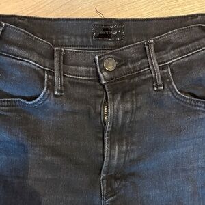 Mother hustler ankle fray black jeans